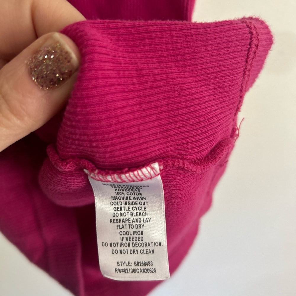 Guess Fuchsia Ribbed Tank Top - Picture 3 of 3